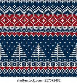 Winter Holiday Seamless Knitted Pattern