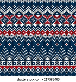 Winter Holiday Seamless Knitted Pattern