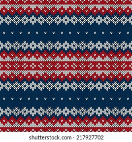 Winter Holiday Seamless Knitted Pattern