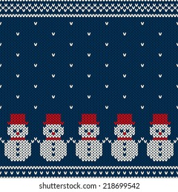 Winter Holiday Seamless Knitted Pattern. Nordic Sweater Design