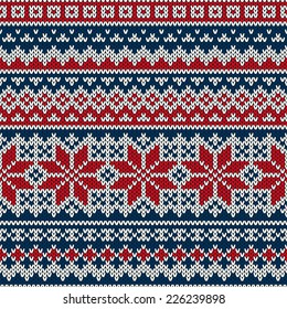 Winter Holiday Seamless Knitted Pattern