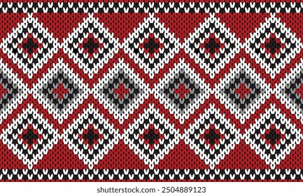 Winter Holiday Seamless Knitted Pattern. 
