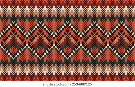 Winter Holiday Seamless Knitted Pattern. 