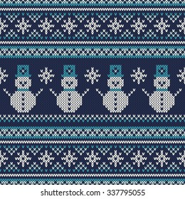 Winter Holiday Seamless Knitted Pattern