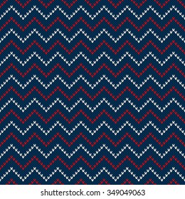 Winter Holiday Seamless Knitted Pattern. Abstract Sweater Design
