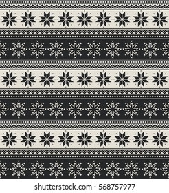 Winter Holiday Seamless Knitted Pattern with Christmas Tree