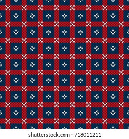 Winter Holiday Seamless Knitting Abstract Pattern. Wool Knitted Texture Imitation