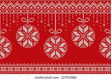 Winter Holiday Seamless Knitting Pattern. Christmas and New Year vector seamless background