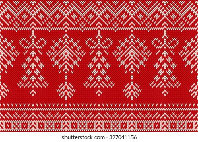 Winter Holiday Seamless Knitting Pattern. Christmas and New Year Background