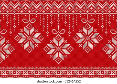 Winter Holiday Seamless Knitting Pattern. Christmas and New Year Background
