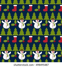 Winter holiday seamless pattern background. new year and happy christmas time theme. 