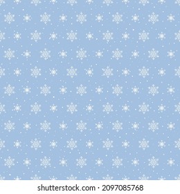 Winter holiday seamless pattern with snowflakes on blue background,vector illustration