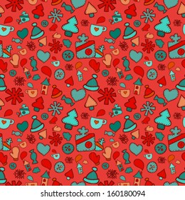 Winter holiday seamless pattern in vector