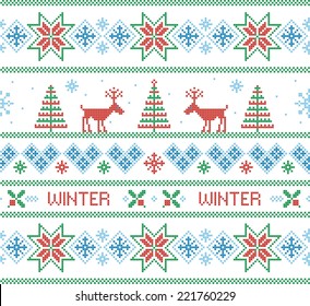 Winter holiday seamless pattern. Vector illustration. 