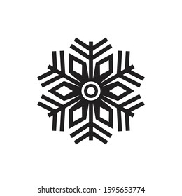 Winter Holiday Snowflake Icon vector Design, Black Color Snowflake Vector with White Background.