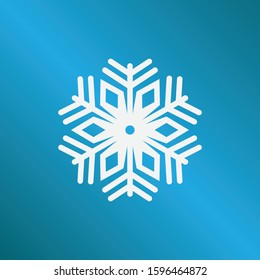 Winter Holiday Snowflake Icon vector Design, White Snowflake Vector with Blue Background