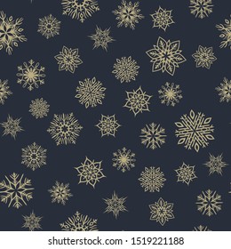Winter Holiday Snowflakes Seamless Pattern