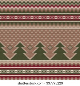 Winter Holiday Sweater Design. Seamless Knitted Pattern