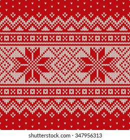 Winter Holiday Sweater Design. Seamless Knitting Pattern