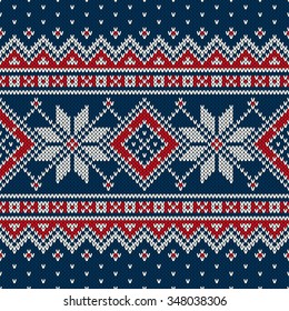 Winter Holiday Sweater Design. Seamless Knitting Pattern