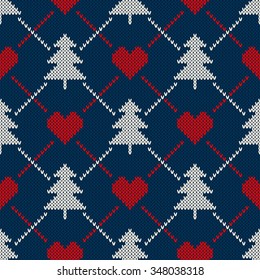 Winter Holiday Sweater Design. Seamless Knitting Pattern