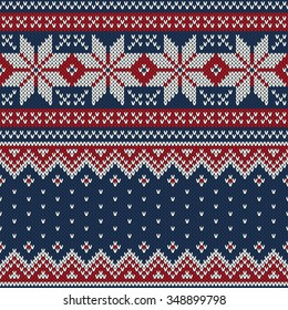 Winter Holiday Sweater Design. Seamless Knitted Pattern