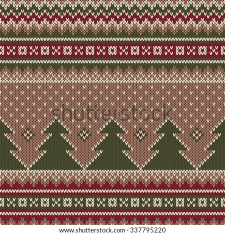 Winter Holiday Sweater Design. Seamless Knitted Pattern