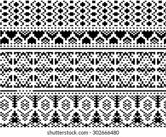 Winter Holiday sweater or hat design on the wool knitted texture. Seamless pattern. Vector pattern
