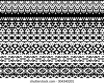 Winter Holiday sweater or hat design on the wool knitted texture. Vector pattern