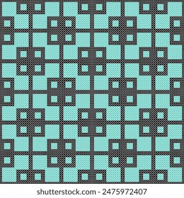 Winter holiday textile seamless pattern with knitted squares
