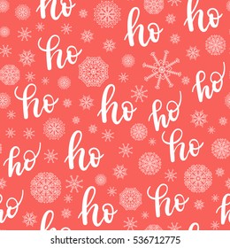 Winter Holiday vector seamless pattern background with snow and Ho