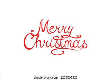 Winter holiday white simple background. Merry Christmas vector greeting card with calligraphy lettering, also you can use like poster, postcard, banner or any type of decoration for your design