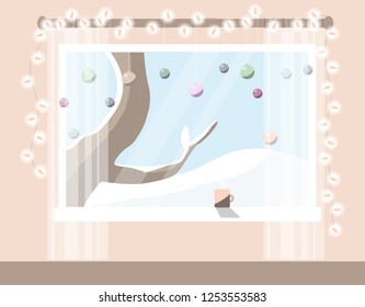 winter holiday window