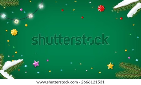 Winter holidays background with copy space. 3d vector template