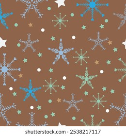 Copos de nieve de fondo de vacaciones de invierno. Diseño de tarjeta de invierno. nieve blanca sin costuras que cae sobre el patrón azul celeste. textura repetitiva para la tarjeta de felicitación o el Anuncio. Vector eps10 