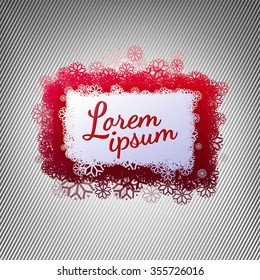Winter Holidays background with snowflakes tag. Abstract vector season banner and poster. Snow label, winter emblem. New Year sale tag. Vector banner isolated icon. Empty text place.
