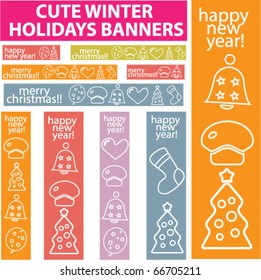 winter holidays banners. vector