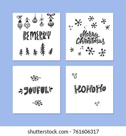 Winter holidays calligraphy phrases made in vector. Handwritten Christmas lettering for cards, posters, t-shirts, etc.