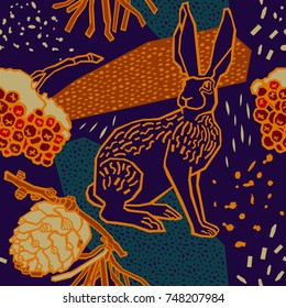Winter holidays card. Vector illustration.