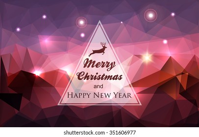 Winter holidays card-Abstract polygonal background