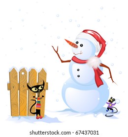 Winter Holidays celebration card, graphic illustration