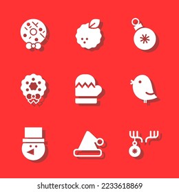 Winter holidays. Christmas icon, sticker set. 