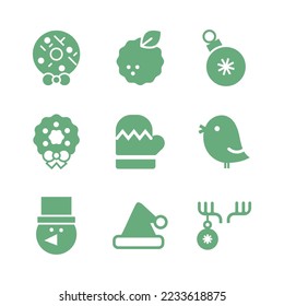 Winter holidays. Christmas icon, sticker set. 