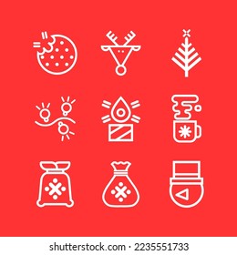 Winter holidays. Christmas icon, sticker set. 