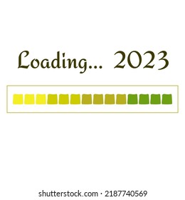 Winter holidays coming soon concept. 2023 New year loading sign. Load bar vector for graphic design, website, mobile application.