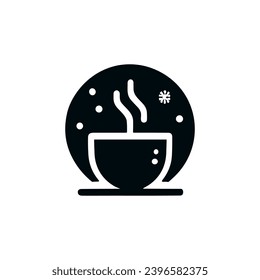 Winter holidays. Cup of tea or coffee icon. Vector