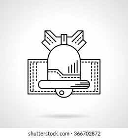 Winter holidays decor. Christmas bell. Black linear vector icon. Single web design element for mobile app or website.