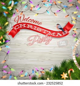 Winter holidays decoration with bullfinch. EPS 10 vector file included