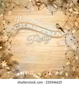 Winter holidays decoration with bullfinch. EPS 10 vector file included