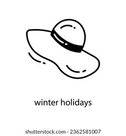 Winter Holidays doodle Icon Design illustration. Travel Symbol on White background EPS 10 File